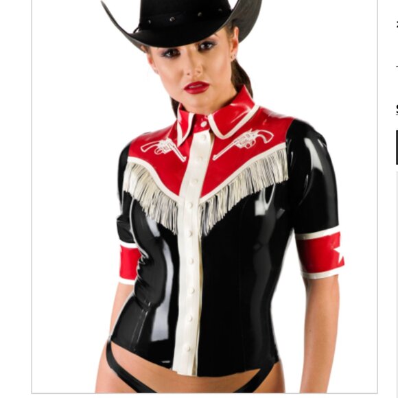 Libidex Women's Latex - Cowgirl Button Shirt - Picture 1 of 3